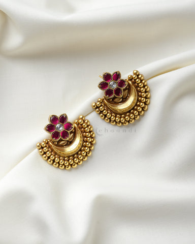 Gold Polish Silver Earrings CHE1495