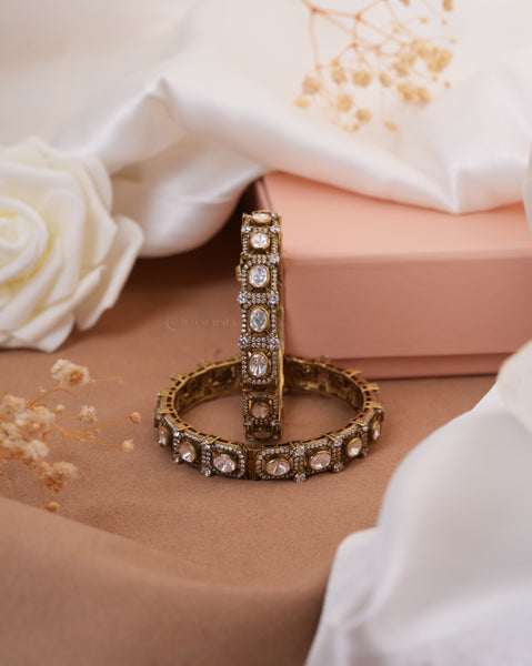 Gold Polish Silver Bangle (Single)