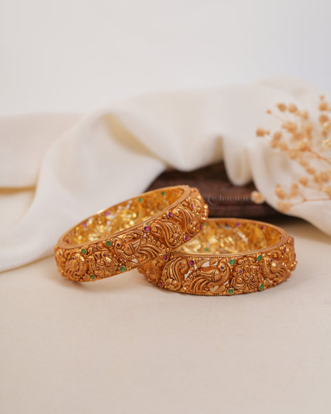 Gold Polish Silver Bangle  (Single)