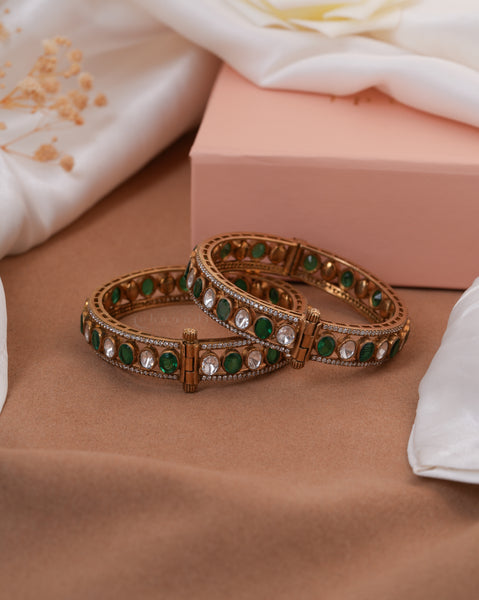 Gold Polish Silver Bangle (Single)