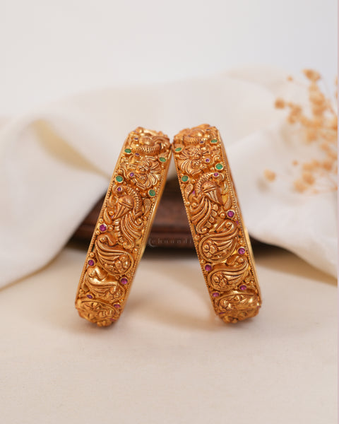 Gold Polish Silver Bangle  (Single)