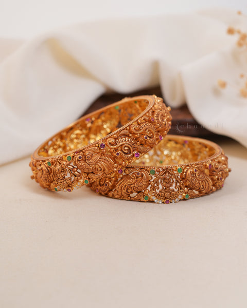 Gold Polish Silver Bangle (Single)