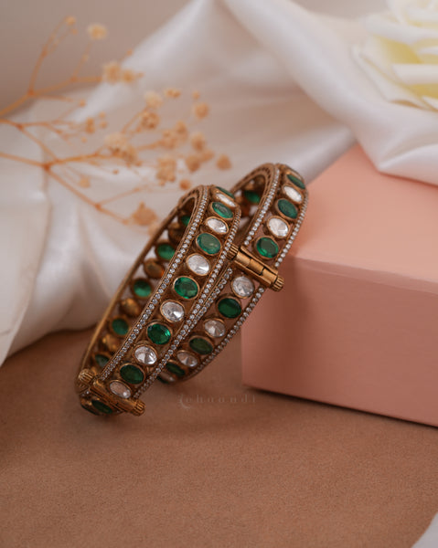 Gold Polish Silver Bangle (Single)