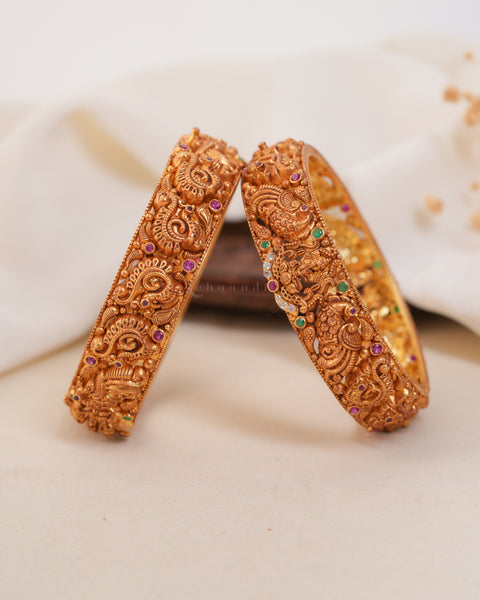Gold Polish Silver Bangle (Single)