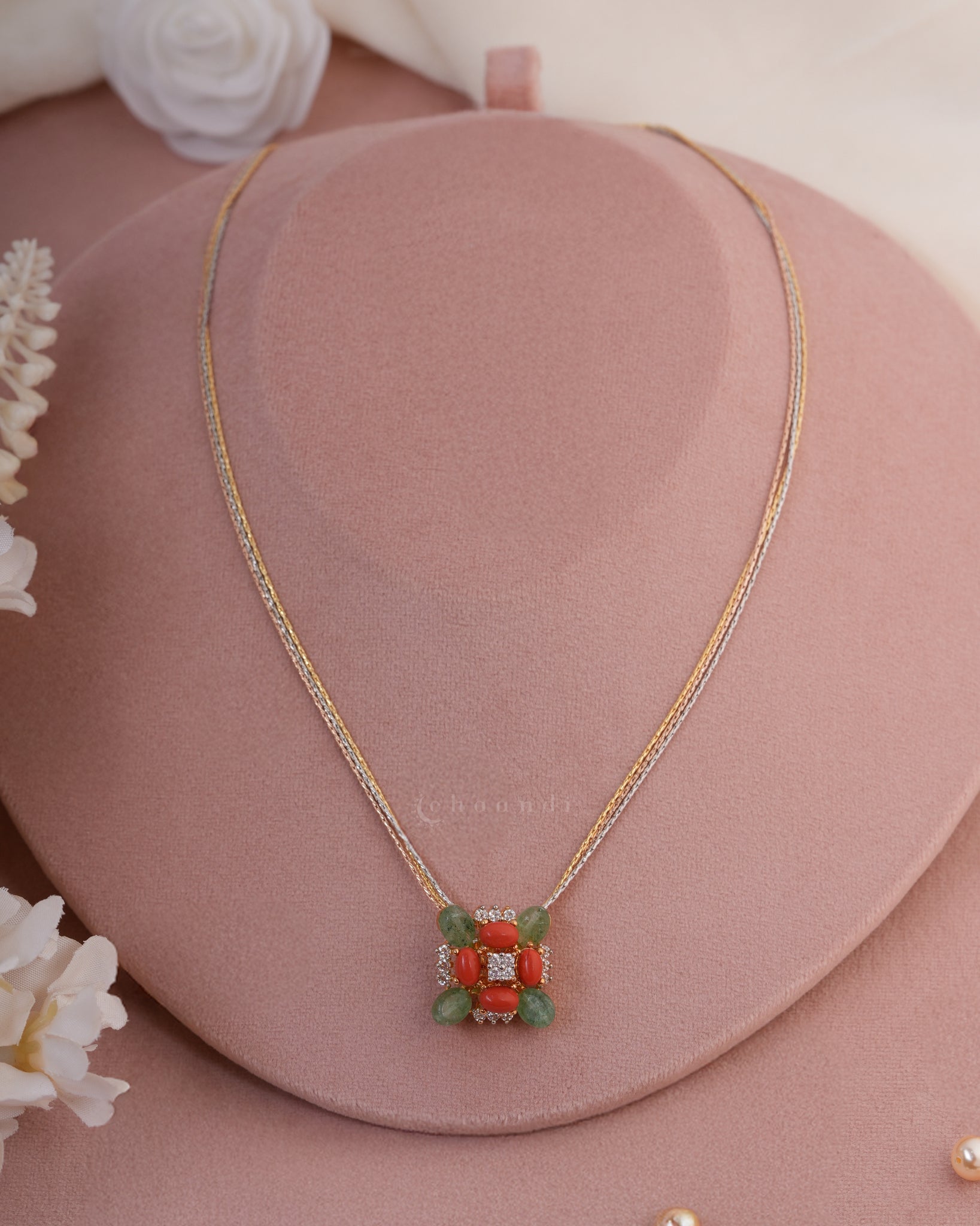 Two Tone Silver Necklace CHN1842