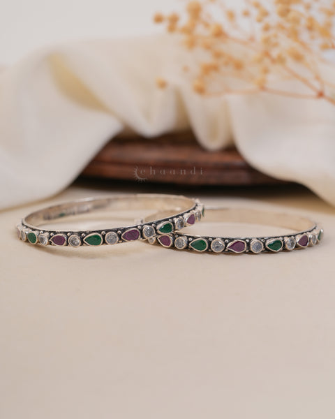 Silver Bangle  (Pair)