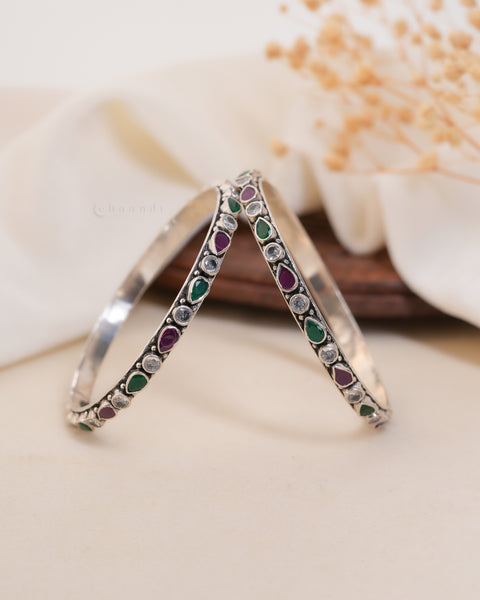 Silver Bangle  (Pair)