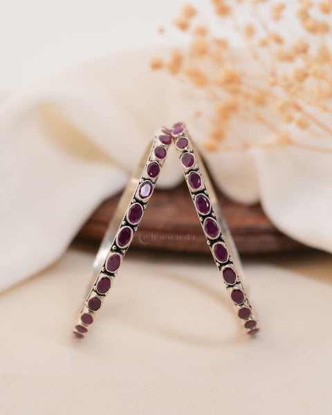 Silver Bangle  (Pair)