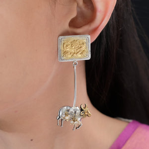 Gold Polish Silver Earrings CHE1337