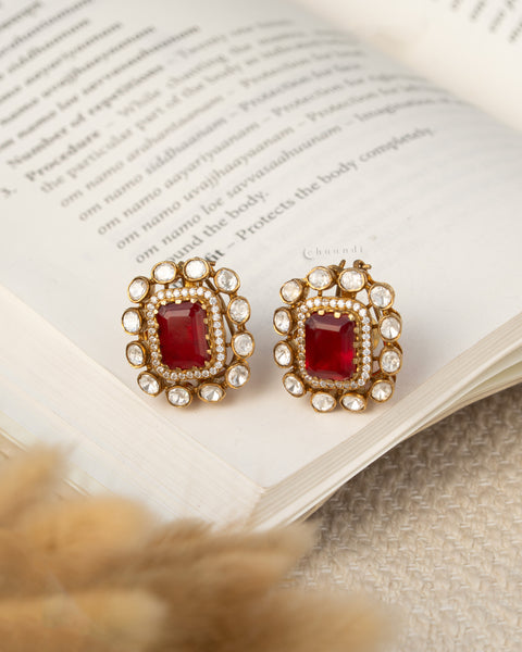 Gold Polish Silver Earrings CHE2574