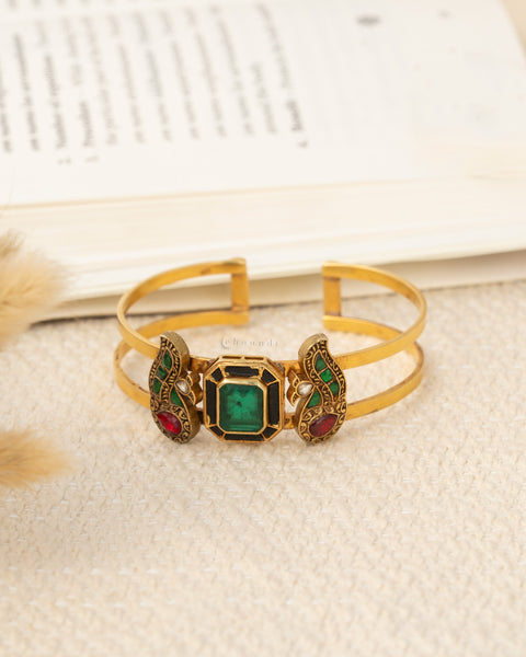 Gold Polish Silver Bangle