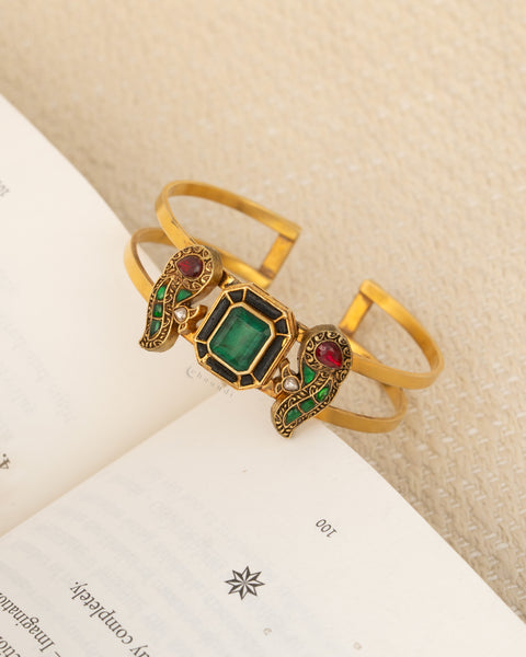 Gold Polish Silver Bangle