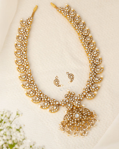 Gold Polish Silver Necklace Set