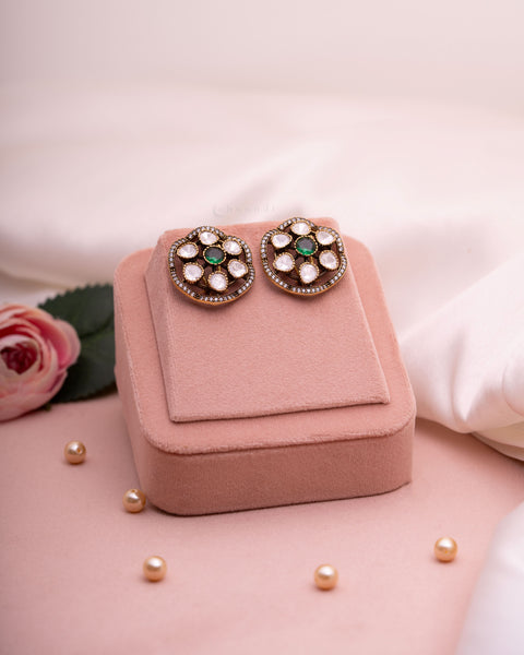 Gold Polish Silver Earrings