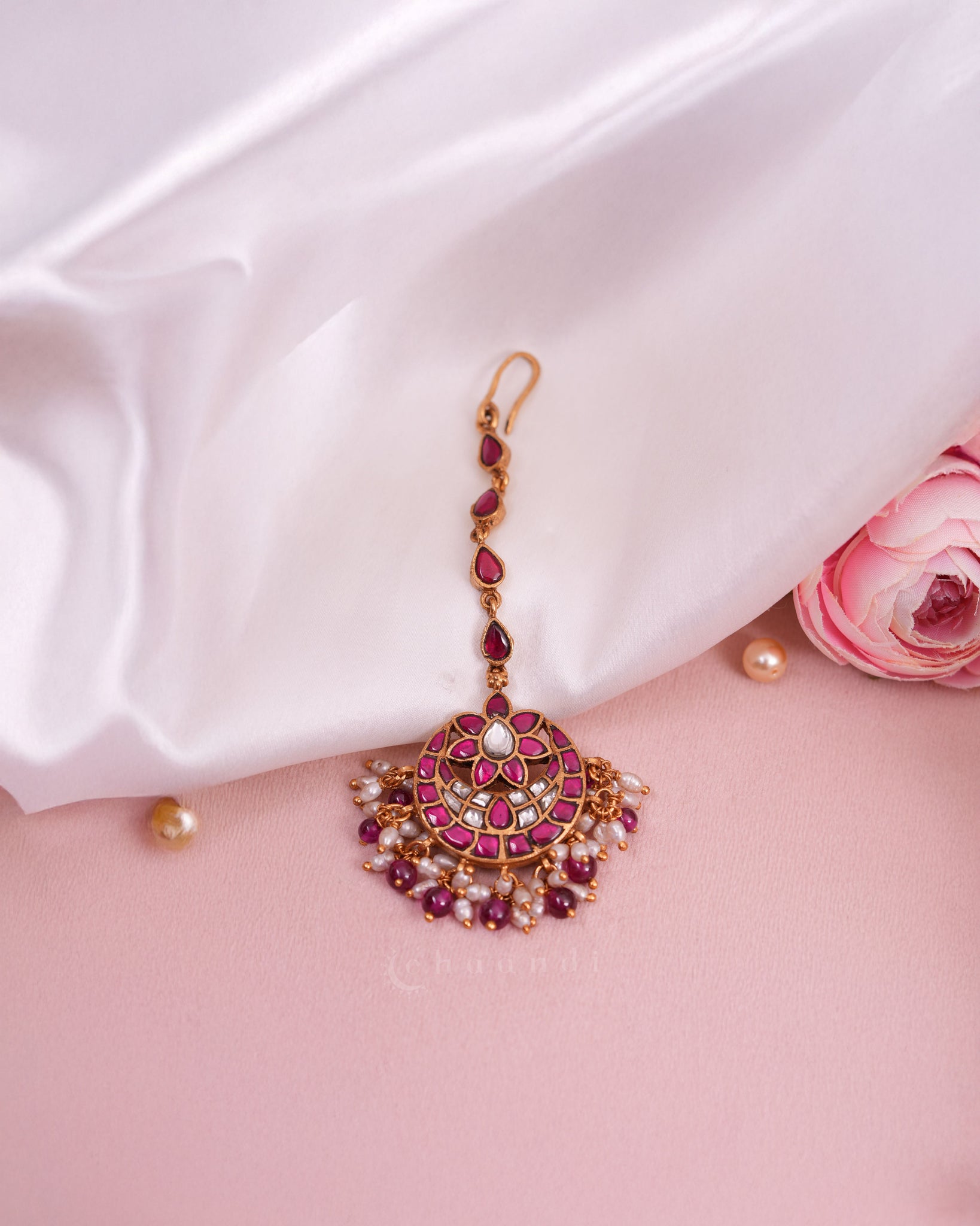 Gold Polish Silver Maang Tikka CHMT1023