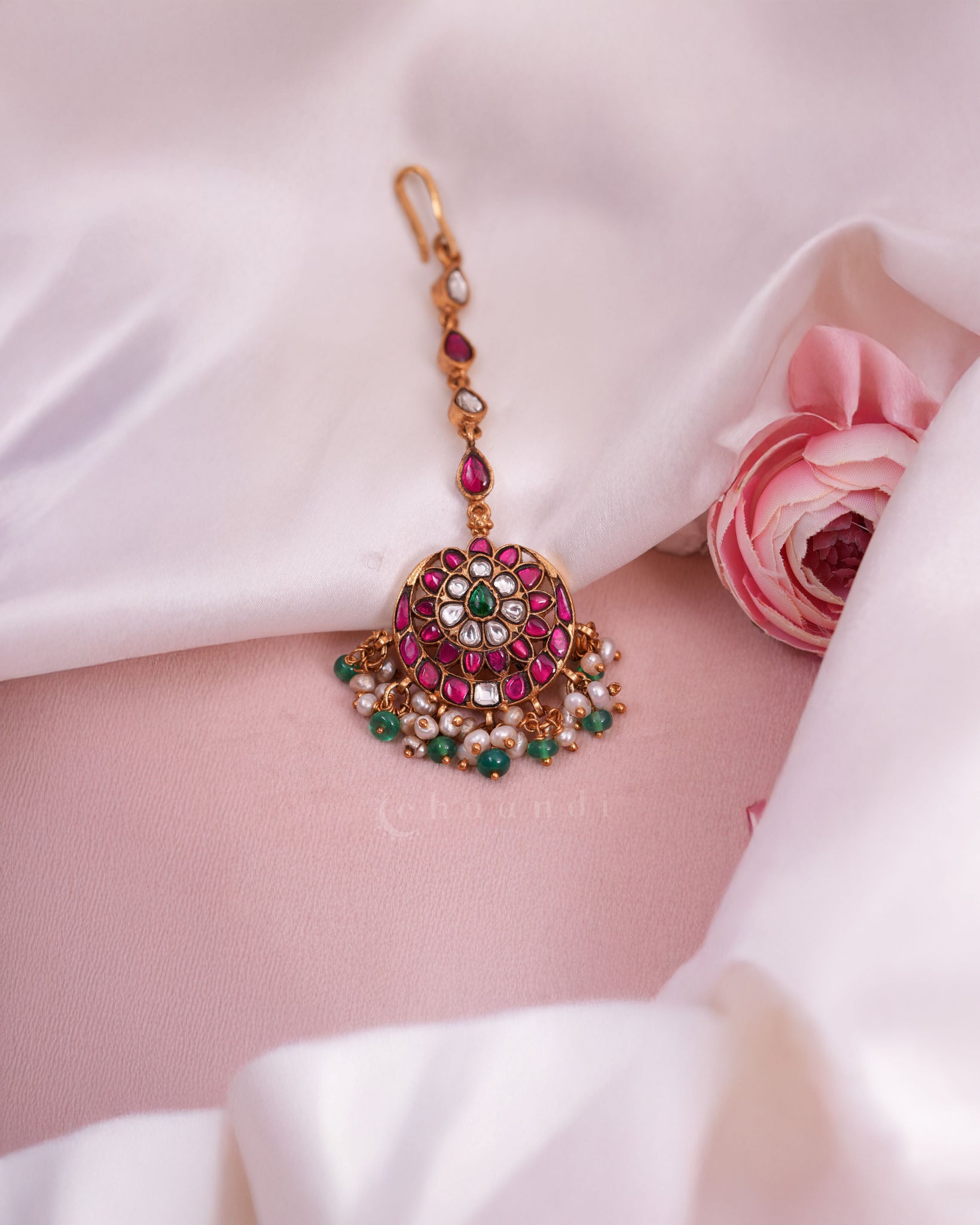 Gold Polish Silver Maang Tikka CHMT1024