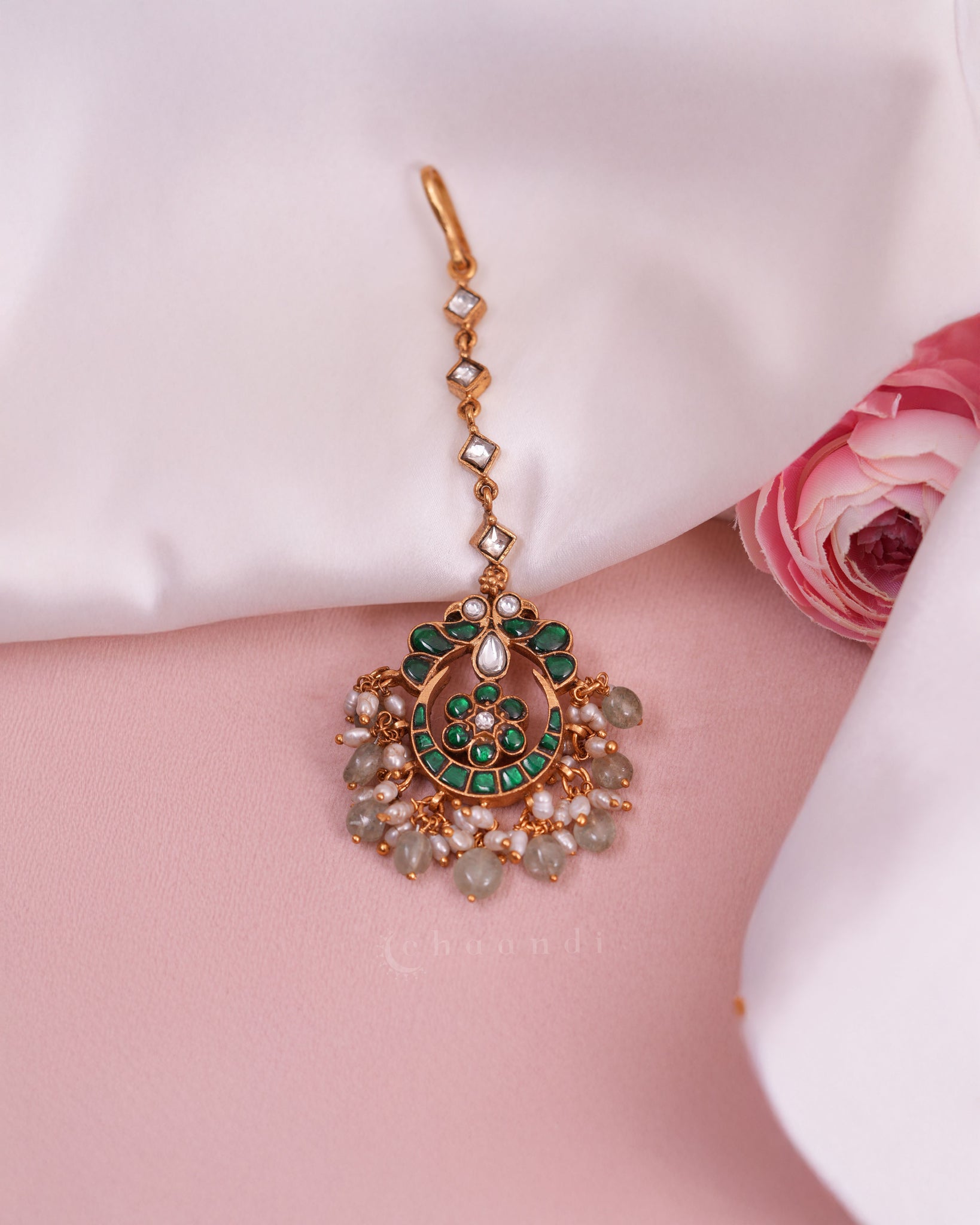 Gold Polish Silver Maang Tikka CHMT1022