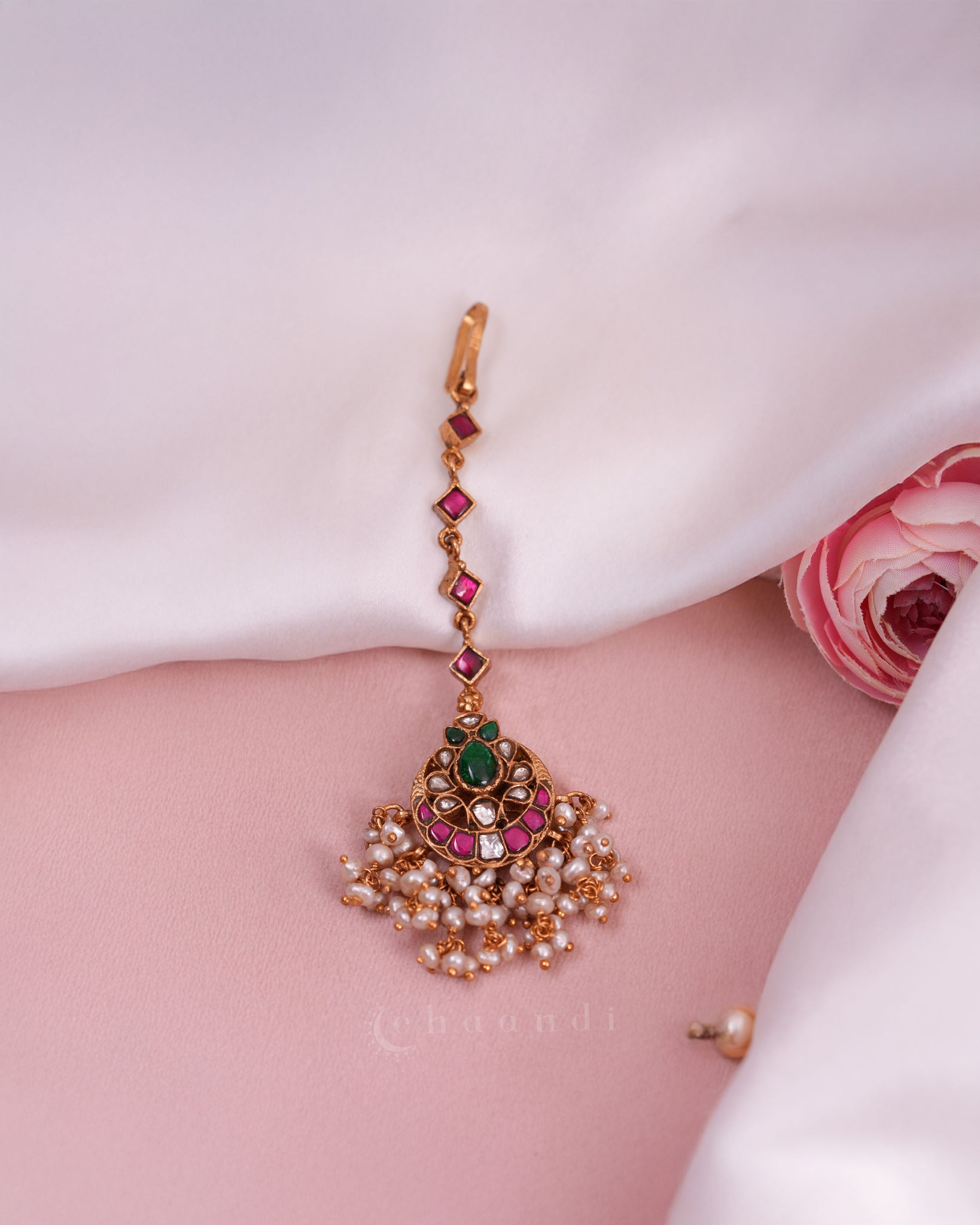 Gold Polish Silver Maang Tikka CHMT1025