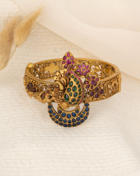 Gold Polish Silver Bangle  (Single)