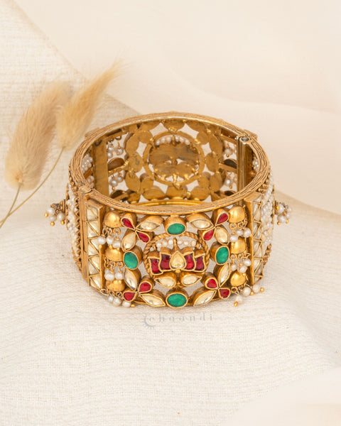 Gold Polish Silver Bangle