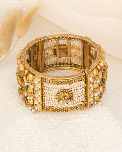 Gold Polish Silver Bangle