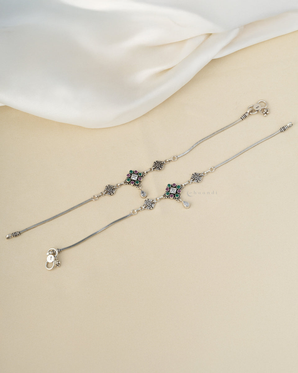 Silver Anklets CAK1018 (Pair) – CHAANDI