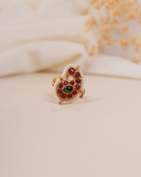 Gold polish Silver Ring
