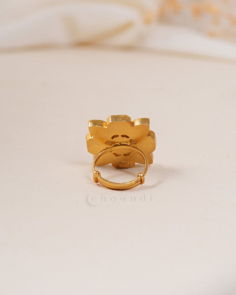 Gold polish Silver Ring