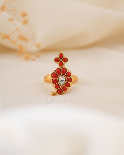 Gold polish Silver Ring