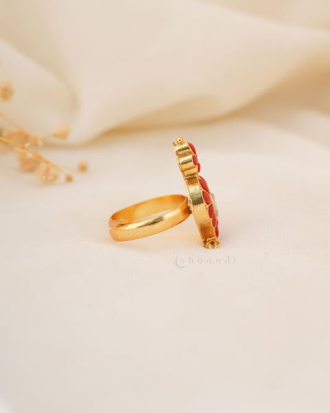 Gold polish Silver Ring