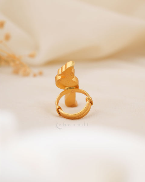Gold polish Silver Ring