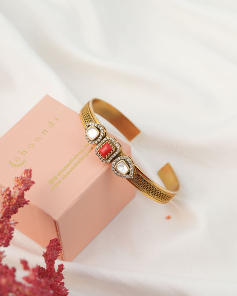 Gold Polish Silver Kada (Single)