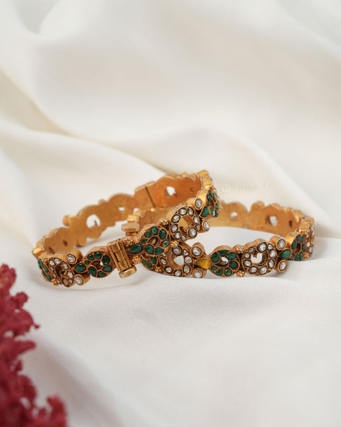 Gold Polish Silver Bangle (Single)