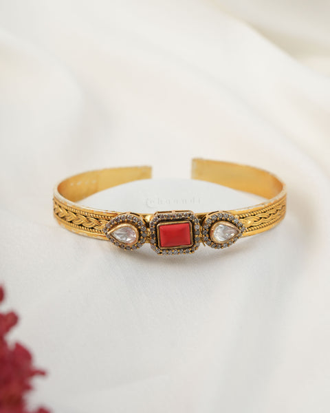 Gold Polish Silver Kada  (Single)