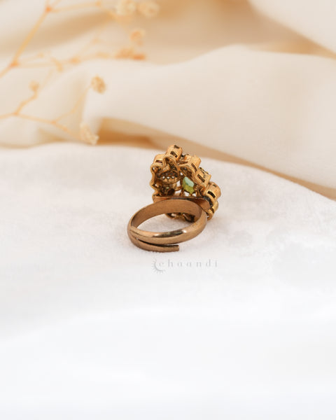 Gold polish Silver Ring
