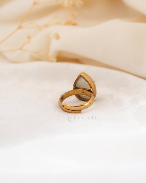 Gold polish Silver Ring