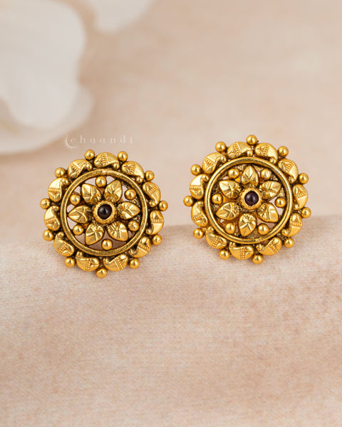 Gold Polish Silver Earrings CHE2363