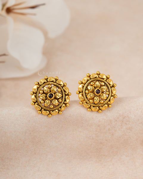 Gold Polish Silver Earrings CHE2363