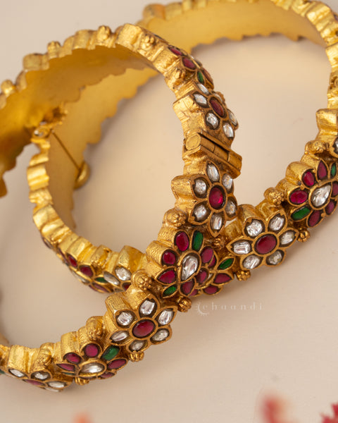 Gold Polish Silver Bangle (Single)