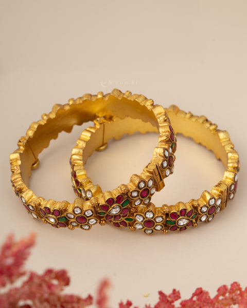 Gold Polish Silver Bangle (Single)