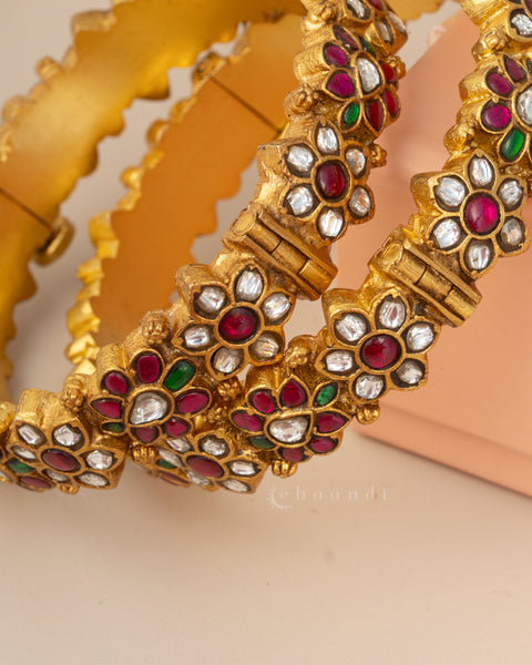 Gold Polish Silver Bangle (Single)
