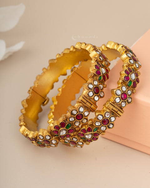 Gold Polish Silver Bangle (Single)