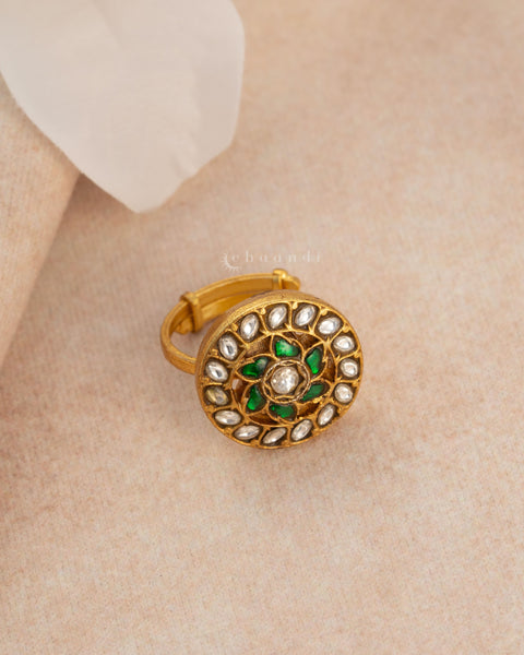 Gold polish Silver Ring
