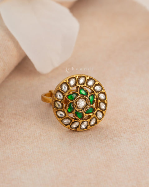 Gold polish Silver Ring
