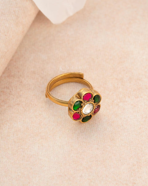 Gold polish Silver Ring