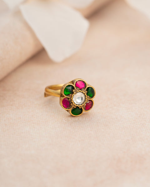 Gold polish Silver Ring