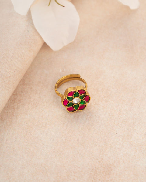 Gold polish Silver Ring