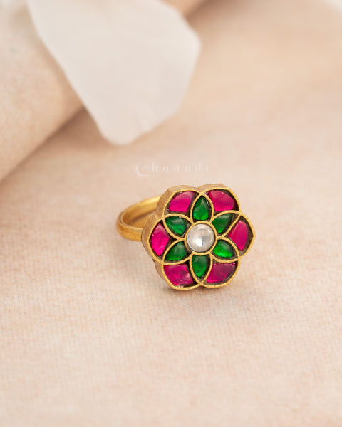 Gold polish Silver Ring