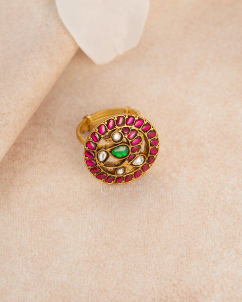 Gold polish Silver Ring