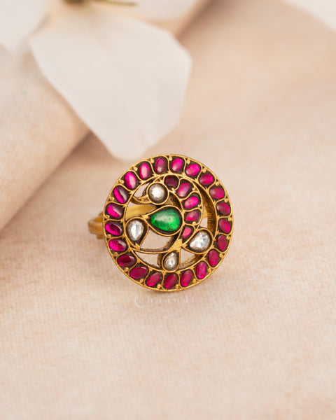 Gold polish Silver Ring